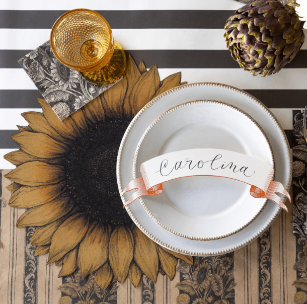 Classic Orange Banner Table Accent - Set of 12 - Veranda Cafe & Mercantile