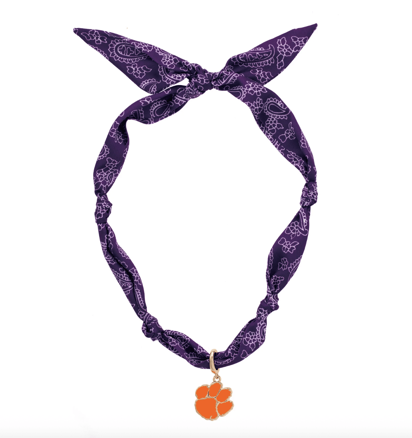 Clemson Tigers Logo Bandana Scarf Necklace - Veranda Cafe & Mercantile