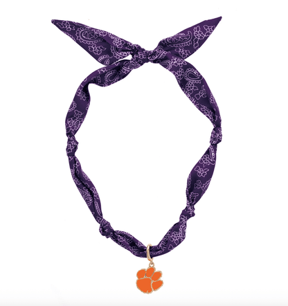 Clemson Tigers Logo Bandana Scarf Necklace - Veranda Cafe & Mercantile