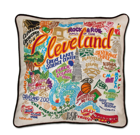 Cleveland Hand - Embroidered Pillow - Veranda Cafe & Mercantile