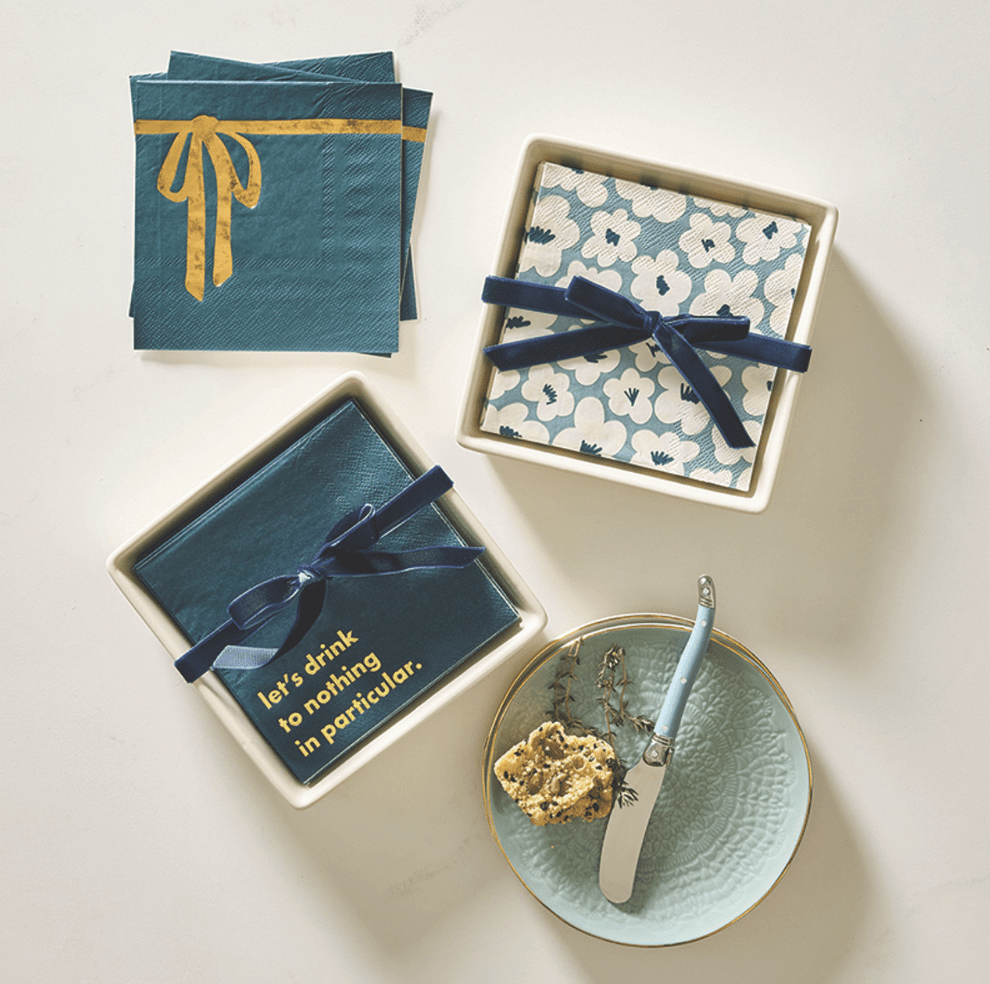 Cocktail Napkins - Gold Bow - Veranda Cafe & Mercantile