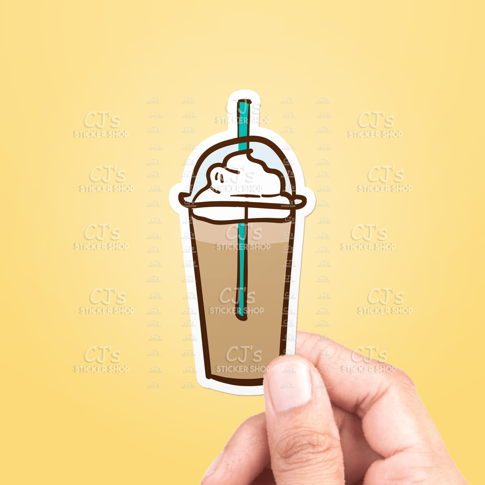 Coffee Frappe Sticker Vinyl Decal - Veranda Cafe & Mercantile