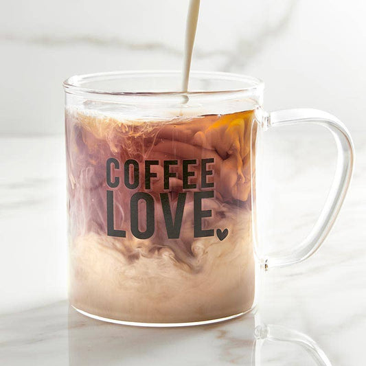 Coffee Love Glass Mug - Veranda Cafe & Mercantile
