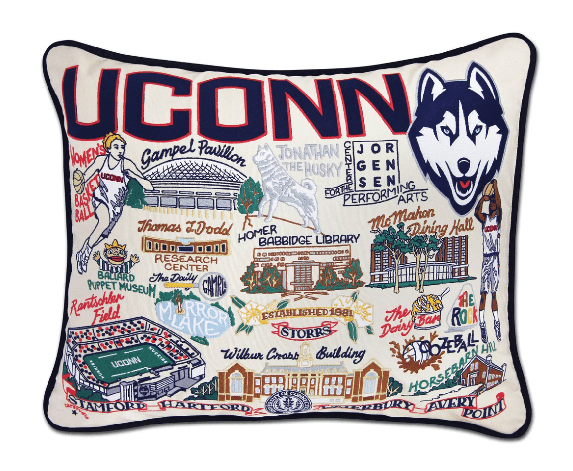 Connecticut, University of (UCONN) Embroidered Pillow - Veranda Cafe & Mercantile