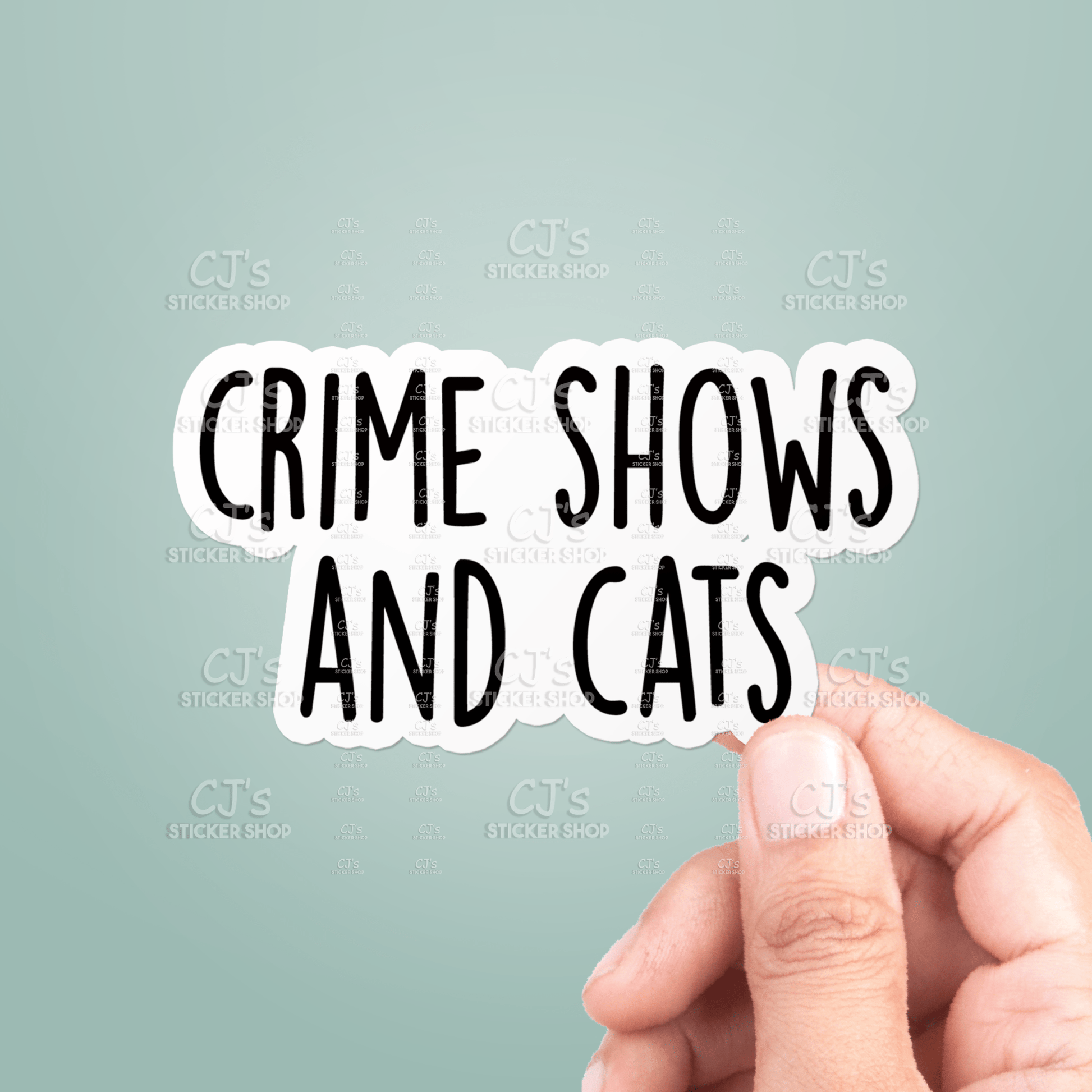 Crime Shows And Cats Sticker Vinyl Decal - Veranda Cafe & Mercantile