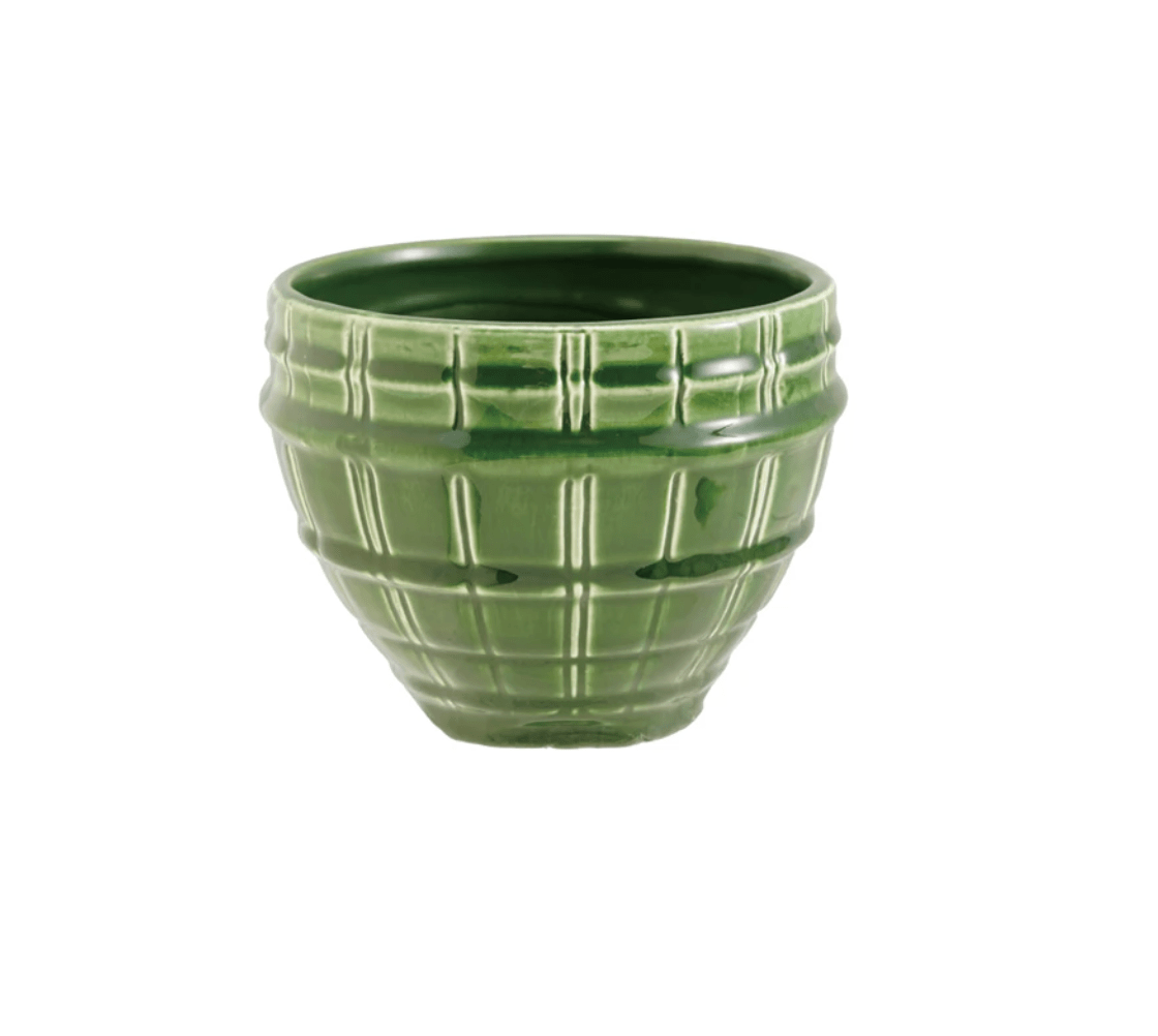Debossed Stoneware Planter with Reactive Glaze - Veranda Cafe & Mercantile