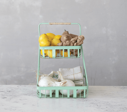 Decorative Metal 2 - Tier Tray - Veranda Cafe & Mercantile