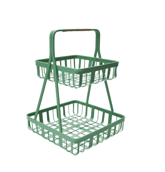 Decorative Metal 2 - Tier Tray - Veranda Cafe & Mercantile