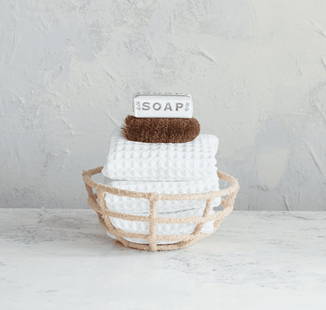 Decorative Metal & Cotton Terry Cloth Wrapped Bowl - Veranda Cafe & Mercantile