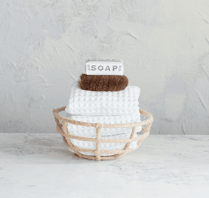 Decorative Metal & Cotton Terry Cloth Wrapped Bowl - Veranda Cafe & Mercantile