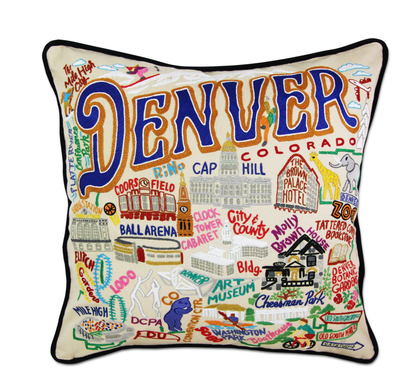 Denver Hand - Embroidered Pillow - Veranda Cafe & Mercantile