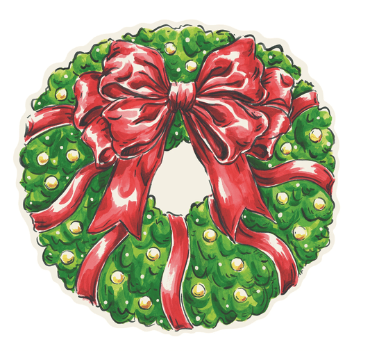 Die - cut Holiday Wreath Placemat - Veranda Cafe & Mercantile