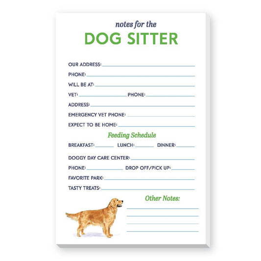 DOG SITTER LARGE NOTEPAD - Veranda Cafe & Mercantile