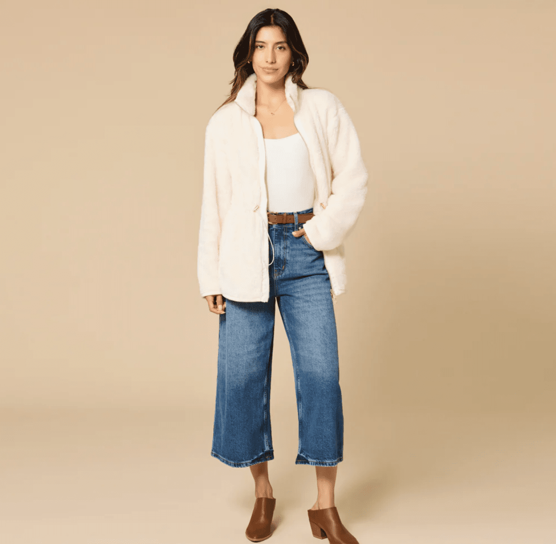 Dream Plush Zip Jacket - Almond - Veranda Cafe & Mercantile