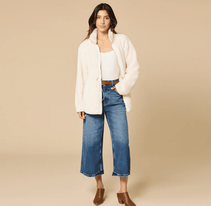 Dream Plush Zip Jacket - Almond - Veranda Cafe & Mercantile