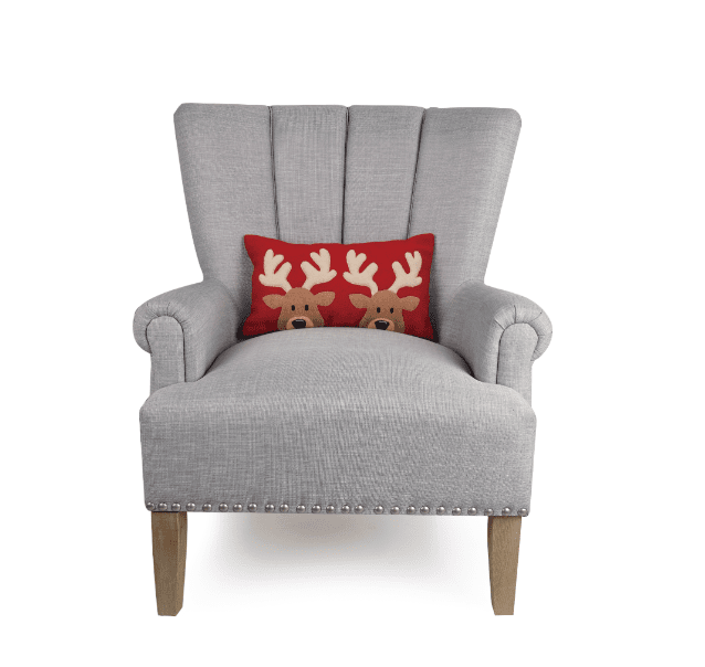 Felt Reindeer Embroidered Pillow - Veranda Cafe & Mercantile