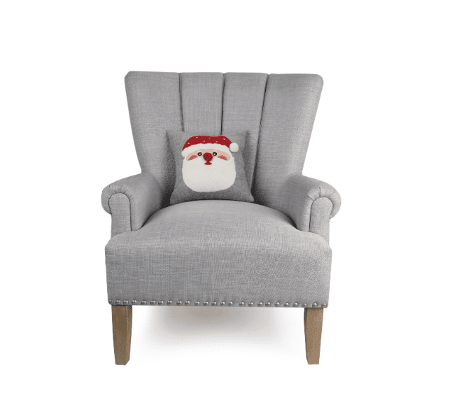 Felt Santa Embroidered Pillow - Veranda Cafe & Mercantile