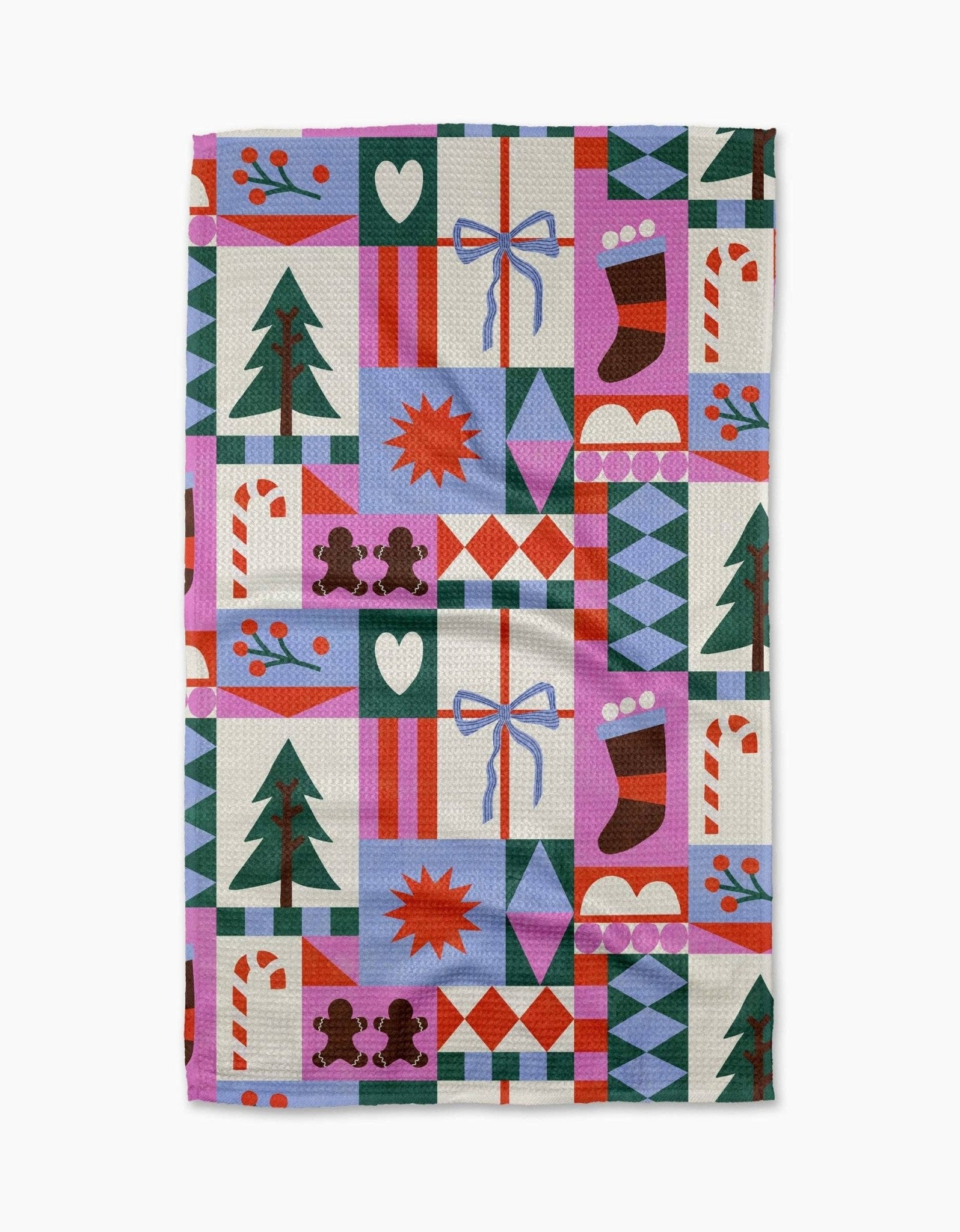 Festive Christmas Quilt Tea Towel - Veranda Cafe & Mercantile