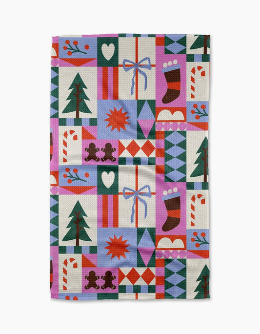 Festive Christmas Quilt Tea Towel - Veranda Cafe & Mercantile
