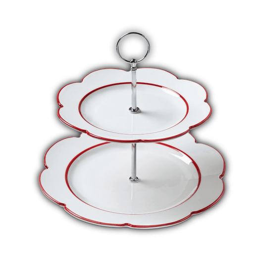 Festive Scallop 2-Tier Server - Veranda Cafe & Mercantile