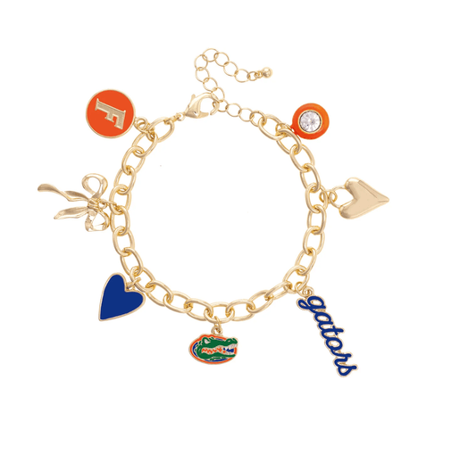 Florida Gators Enamel Icons Charm Bracelet - Veranda Cafe & Mercantile