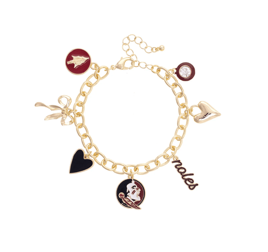 Florida State Seminoles Enamel Icons Charm Bracelet - Veranda Cafe & Mercantile