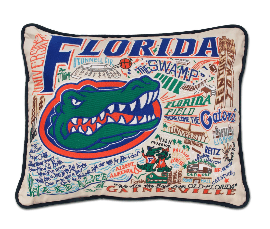 Florida, University of Embroidered Pillow - Veranda Cafe & Mercantile