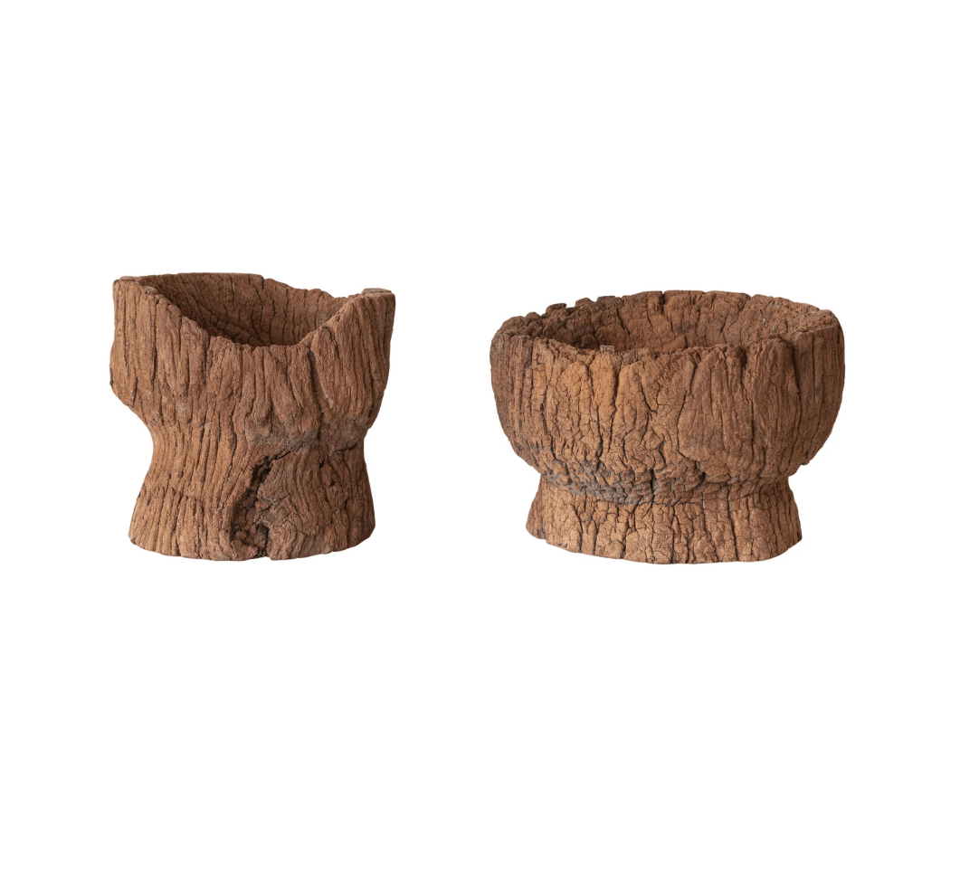 Found Carved Wood Mortar Bowl - Veranda Cafe & Mercantile