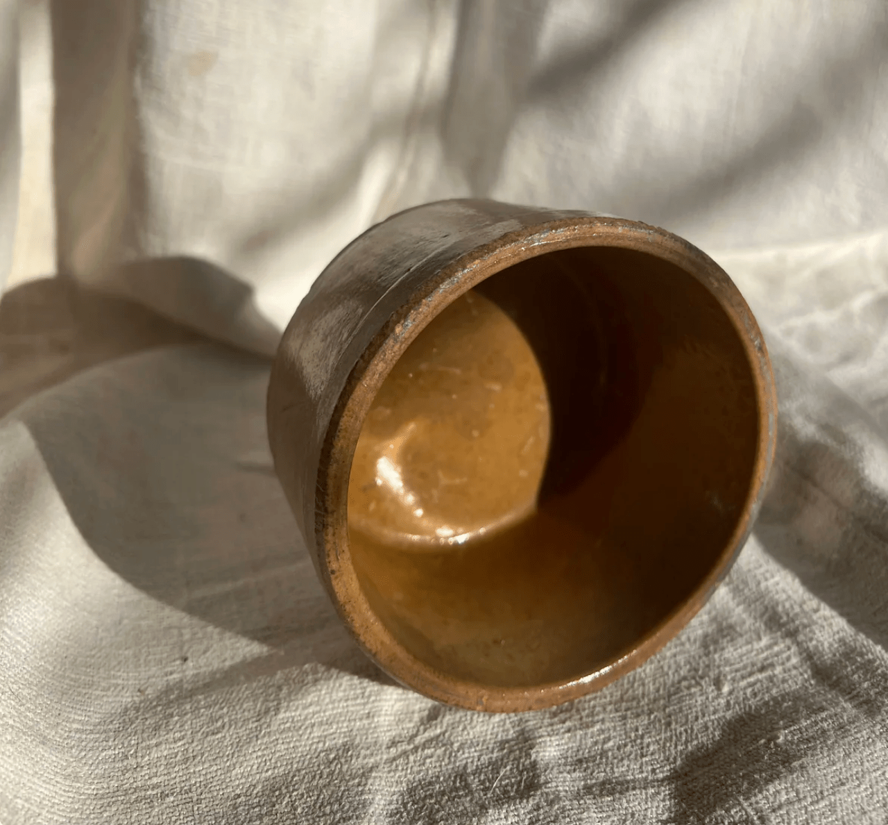 French Small Vintage Ceramic Pot - Veranda Cafe & Mercantile