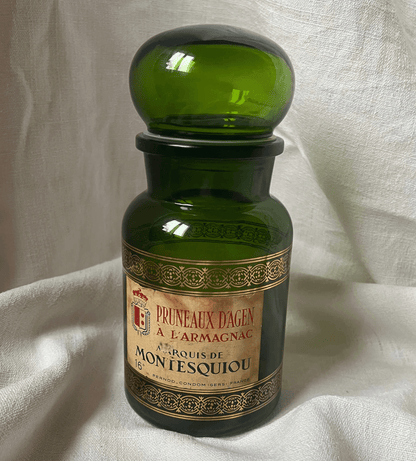 French Vintage Green Glass Prune Jar - Veranda Cafe & Mercantile