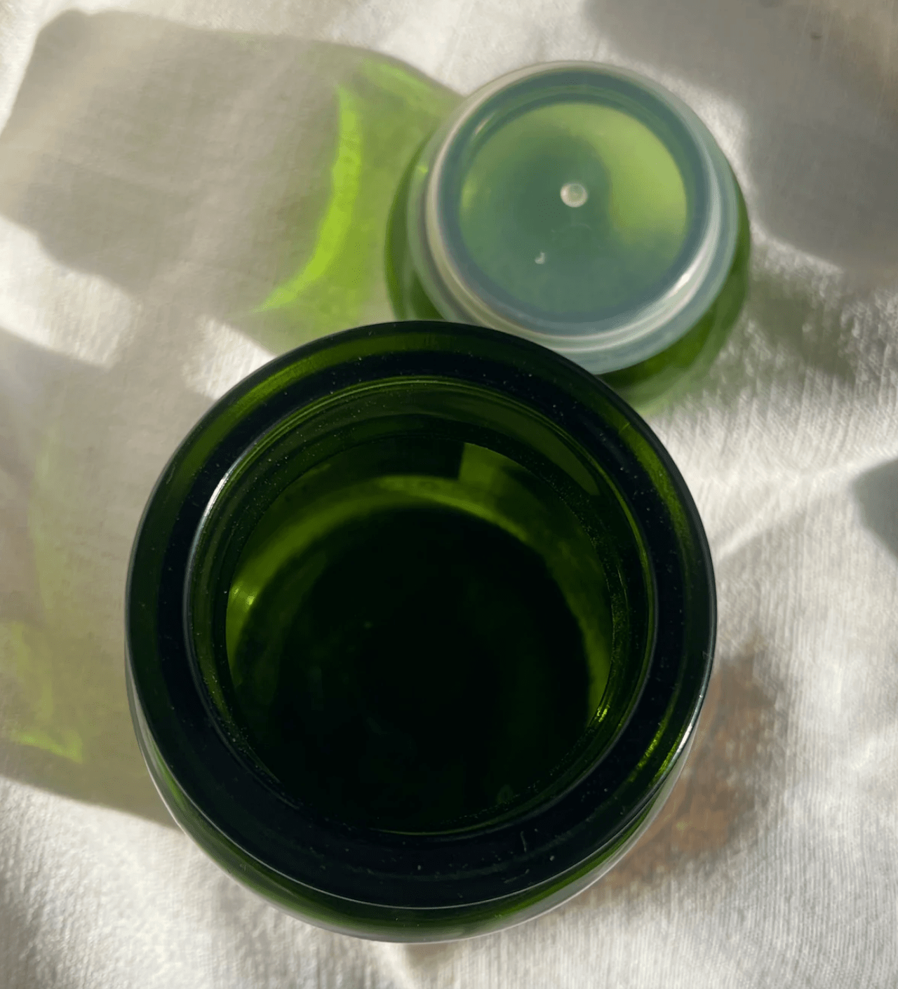 French Vintage Green Glass Prune Jar - Veranda Cafe & Mercantile