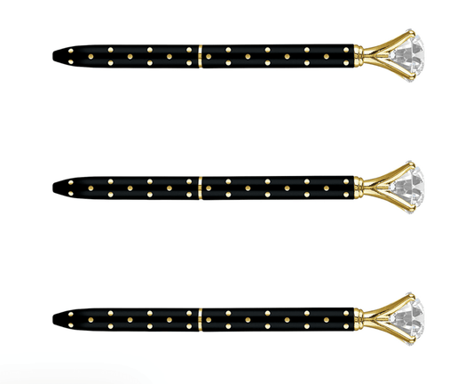 Gem Pen - Black/Metallic Dot - Veranda Cafe & Mercantile
