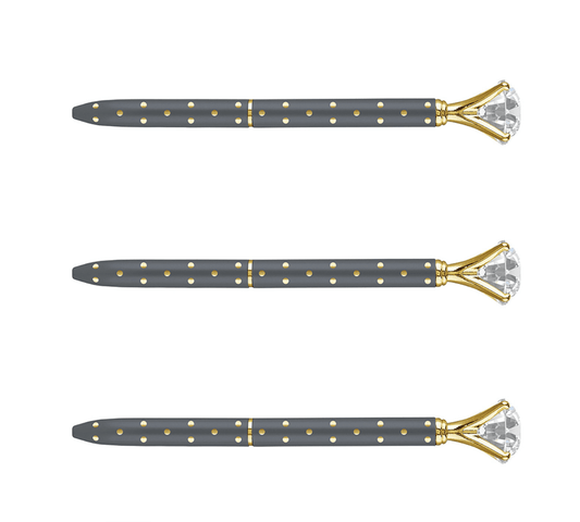 Gem Pens - Grey/Metallic Dot - Veranda Cafe & Mercantile