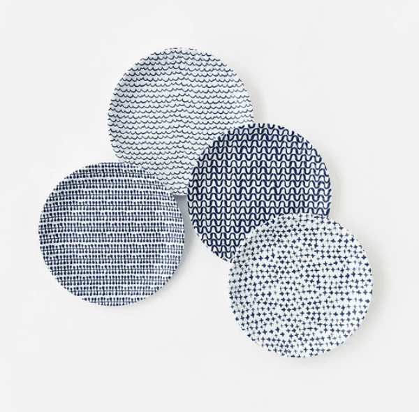 Geometric "Paper" Melamine Plate - Set of 4 - Veranda Cafe & Mercantile