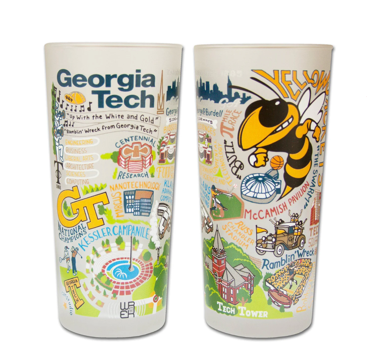 Georgia Tech Drinking Glass Set - Veranda Cafe & Mercantile
