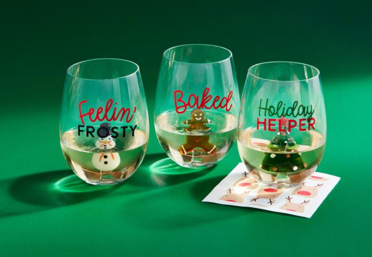 Gingerbread Man Icon Wine Glass - Veranda Cafe & Mercantile