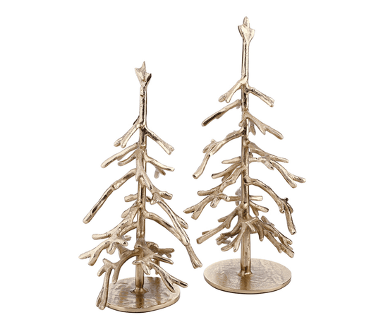 Gold Metal Twig Trees - Set of 2 - Veranda Cafe & Mercantile