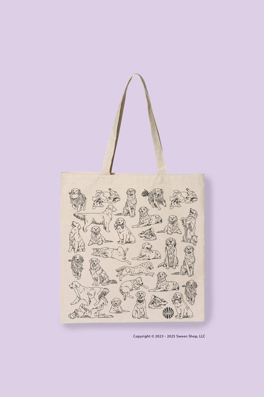 Golden Retriever Canvas Tote Bag - Veranda Cafe & Mercantile