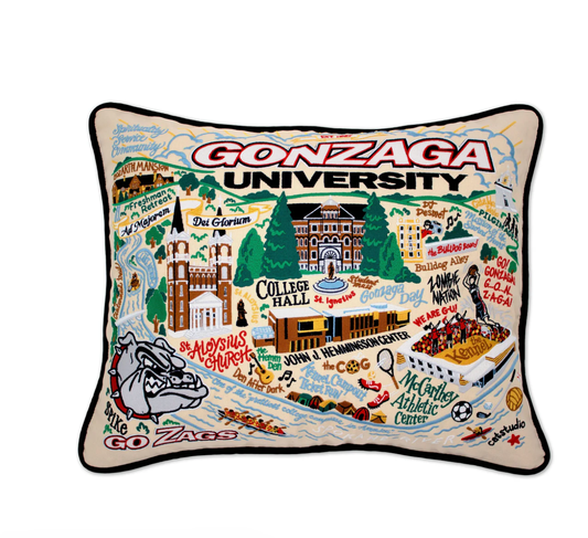 Gonzaga University Embroidered Pillow - Veranda Cafe & Mercantile