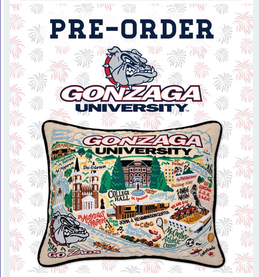Gonzaga University Embroidered Pillow - Veranda Cafe & Mercantile