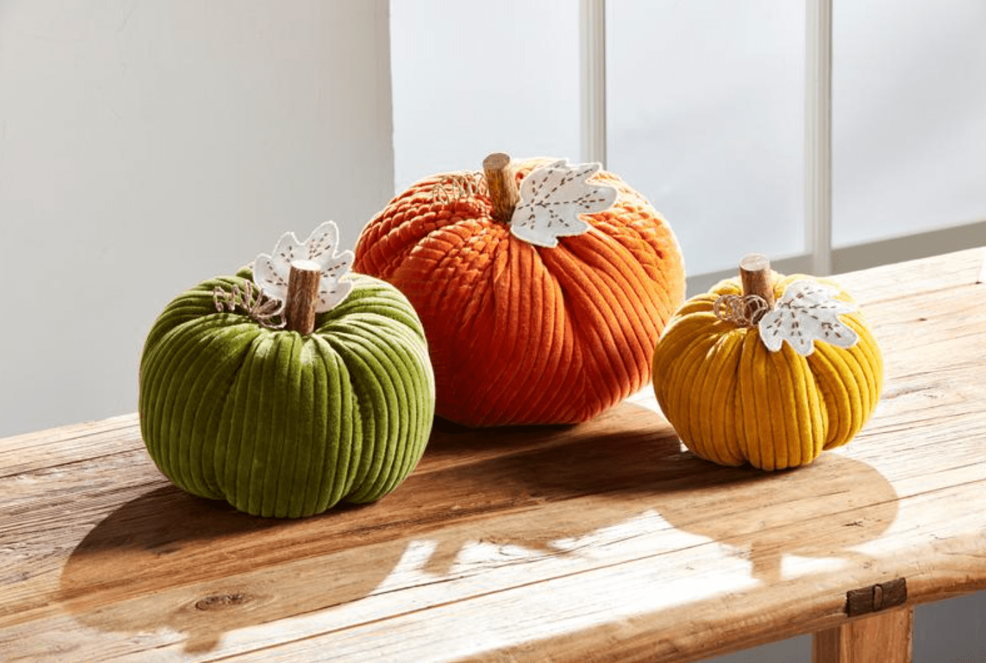 Green Corduroy Pumpkin Sitter - Veranda Cafe & Mercantile