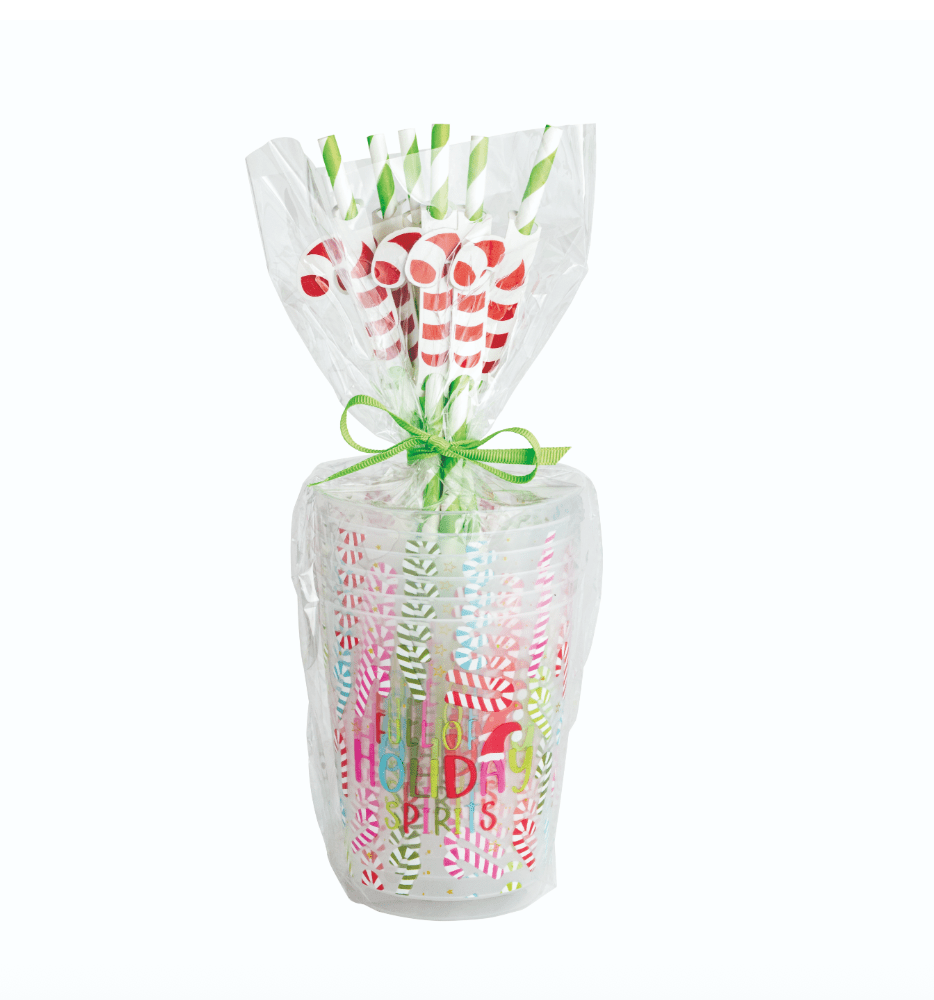 Green Holiday Party Cup Set - Veranda Cafe & Mercantile