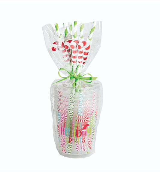 Green Holiday Party Cup Set - Veranda Cafe & Mercantile