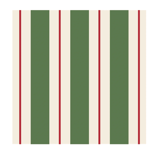Green & Red Awning Stripe Cocktail Napkins - Veranda Cafe & Mercantile