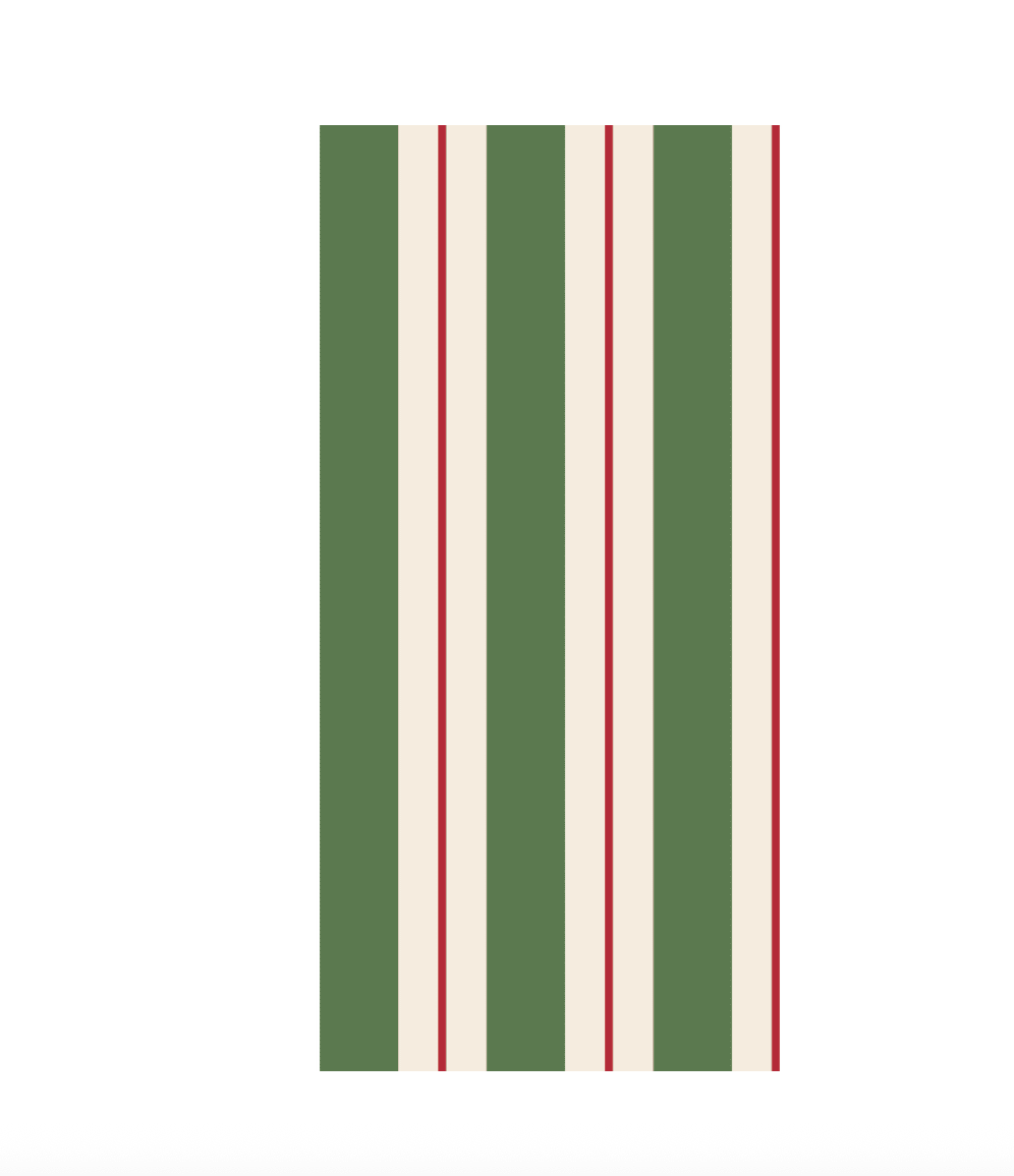Green & Red Awning Stripe Guest Napkins - Veranda Cafe & Mercantile