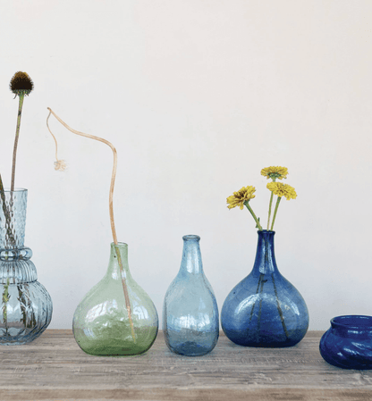 Hand - Blown Seeded Glass Vase - Veranda Cafe & Mercantile