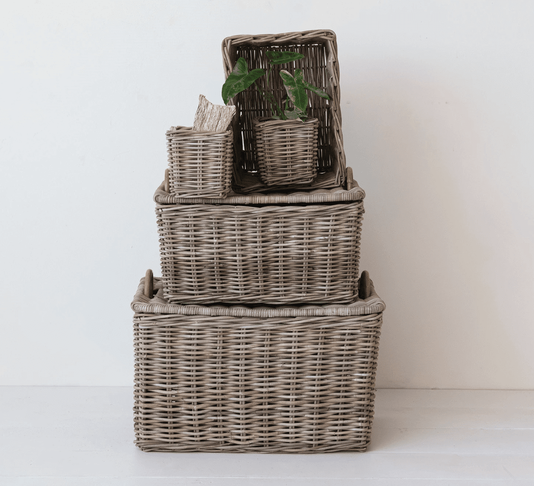 Hand - Woven Rattan Trunk w/ Handles - Veranda Cafe & Mercantile