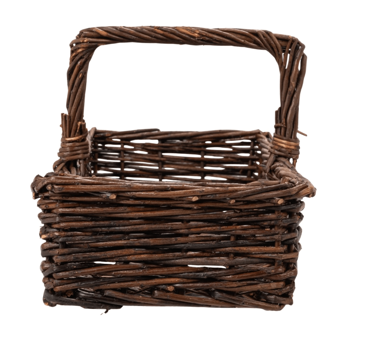 Hand - Woven Reed Basket with Handle - Veranda Cafe & Mercantile