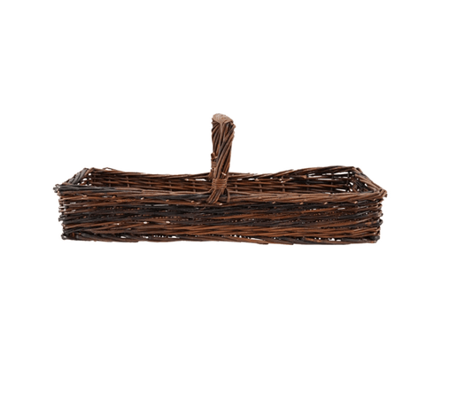 Hand - Woven Reed Basket with Handle - Veranda Cafe & Mercantile