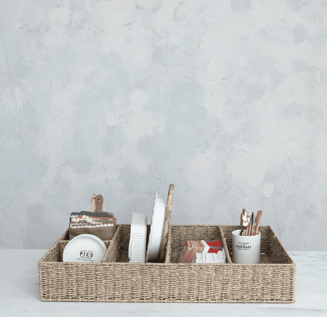Hand - Woven Seagrass Basket - Veranda Cafe & Mercantile